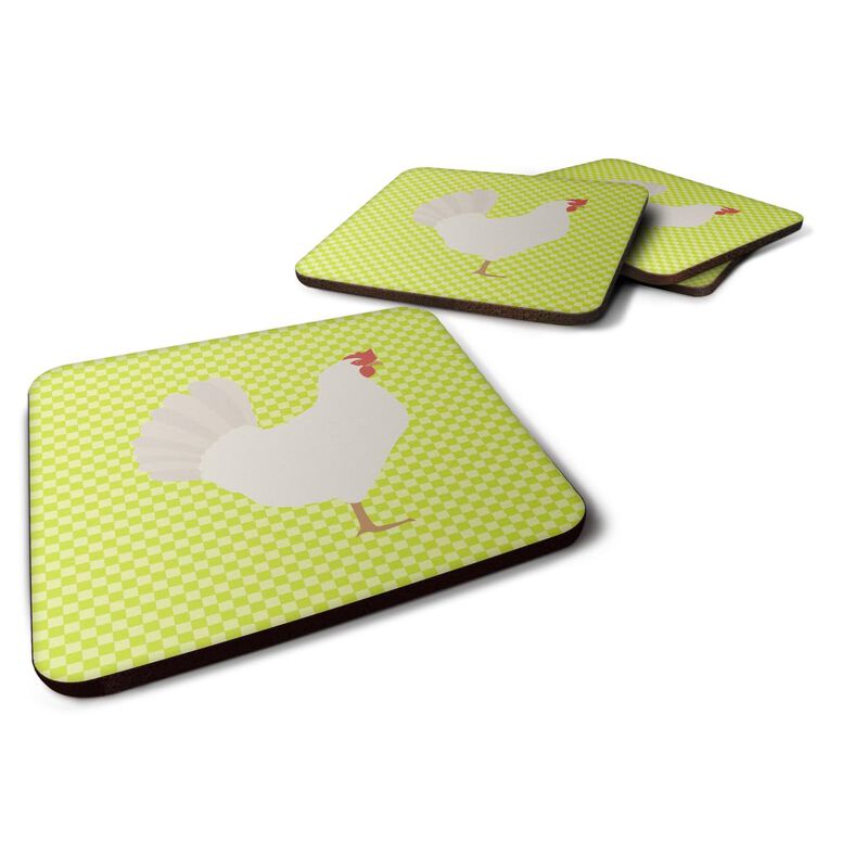 Caroline's Treasures Leghorn Chicken Green Decorative coasters, 3.5, Multicolor