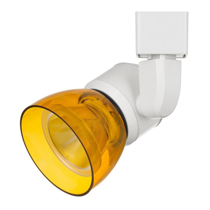 10W Integrated LED Track Fixture with Polycarbonate Head, Yellow and White - Benzara