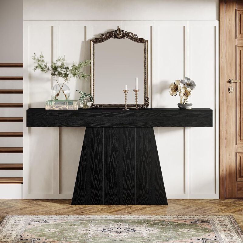 Tribesigns Modern Trapezoidal Wood Console Table image number 5