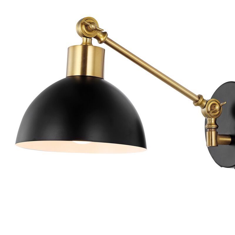 Lisa Swing Arm Modern Midcentury Iron USB Charging Port LED Sconce