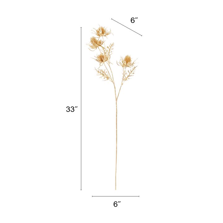 Gilded Thistle Stem with Glittered Polyethylene & Iron