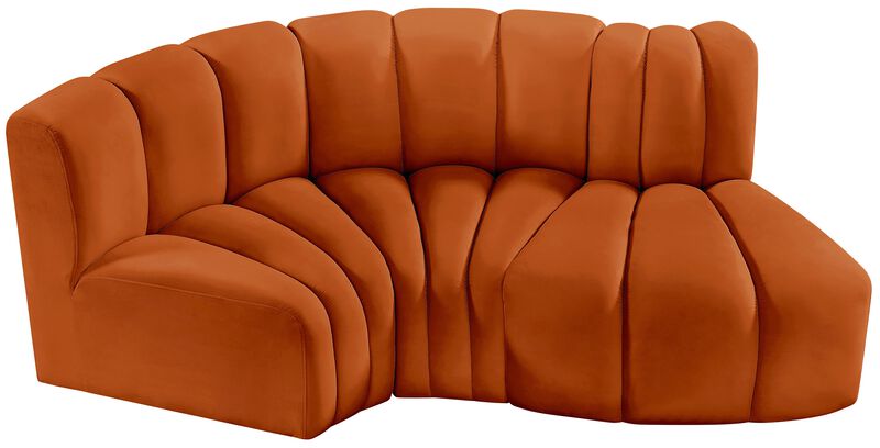 Meridian Furniture Arc Cognac Velvet Modular Sofa