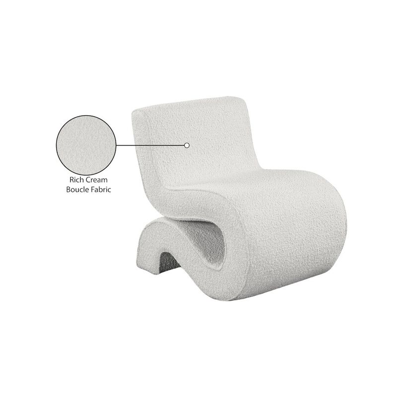 Meridian Furniture Desiree Cream Boucle Fabric Accent Chair