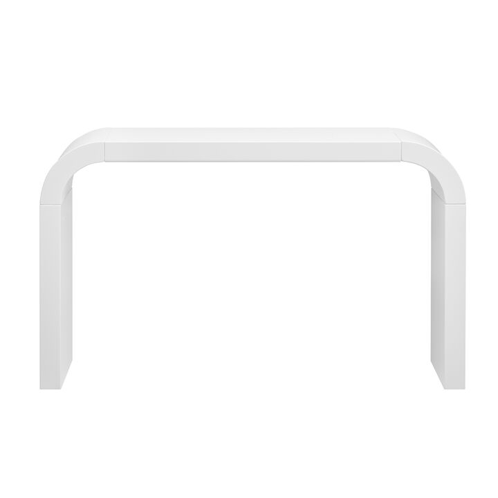 Whisen Modern Minimalist Console Table, Sleek Sled Design, Sturdy MDF Storage for Living Rooms