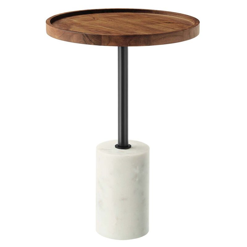 Amina Round Acacia Wood Side Table image number 0