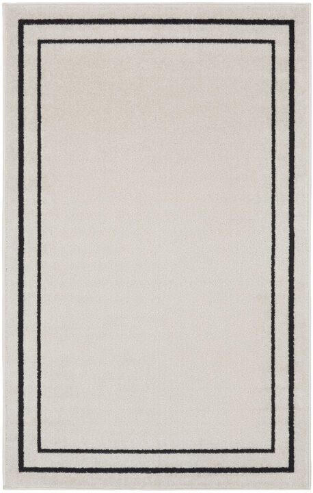 HomeRoots 3' X 5' Ivory And Black Indoor Outdoor Area Rug