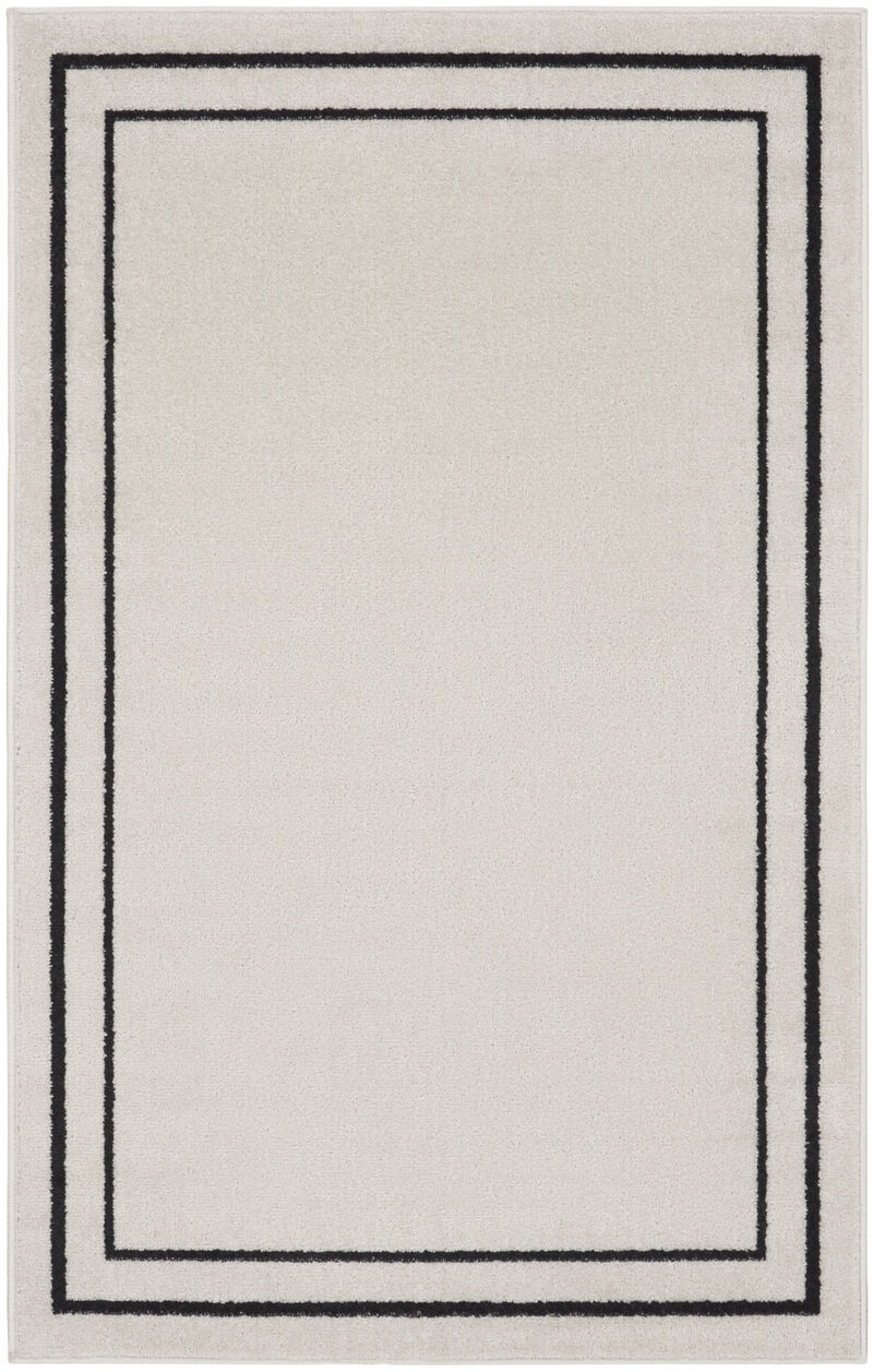 HomeRoots 3' X 5' Ivory And Black Indoor Outdoor Area Rug image number 0