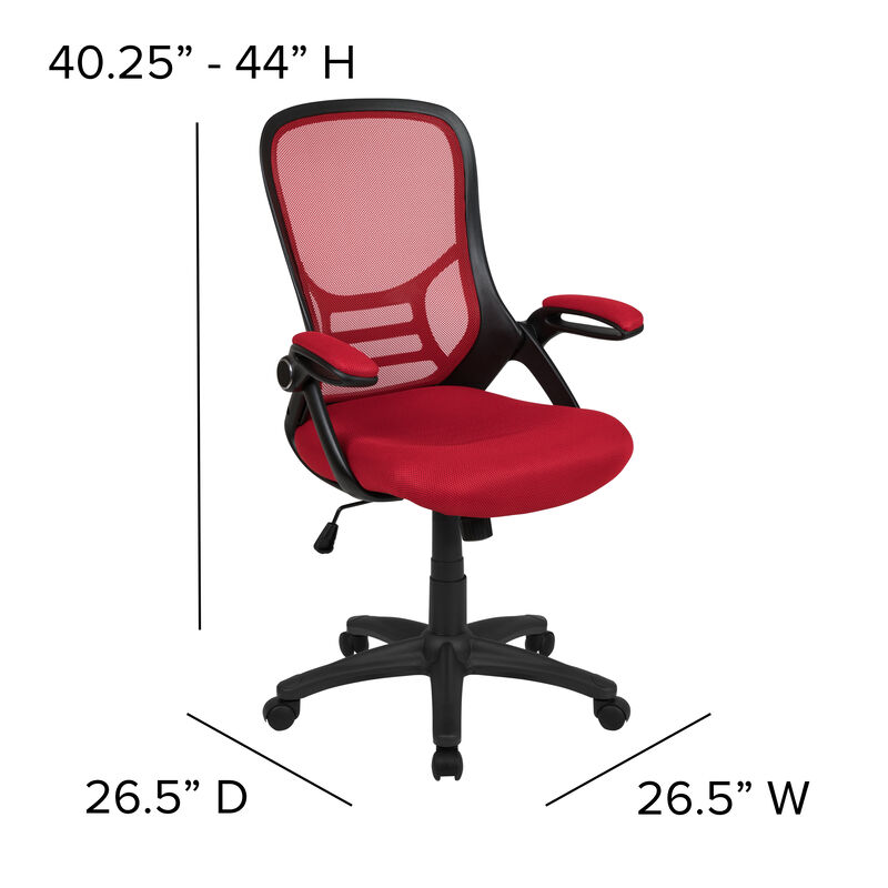 Porter High Back   Mesh Ergonomic Swivel Office Chair with Frame and Flip-up Arms image number 4