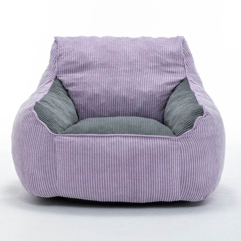 GOODSILO Ergonomic Corduroy Bean Bag Sofa Chair with Armrests for Comfortable Lounging and Relaxation in Any Living Space image number 0