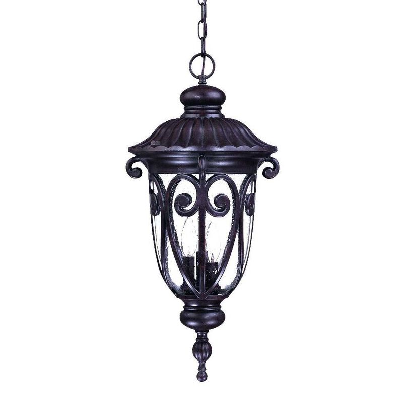 Hivvago Naples 3-Light Marbelized Mahogany Hanging Light