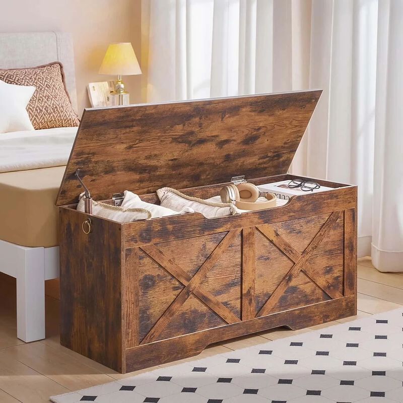 Toy Box Organizer and Storage Chest for Bedroom, Playroom or Nursery-Brown image number 6