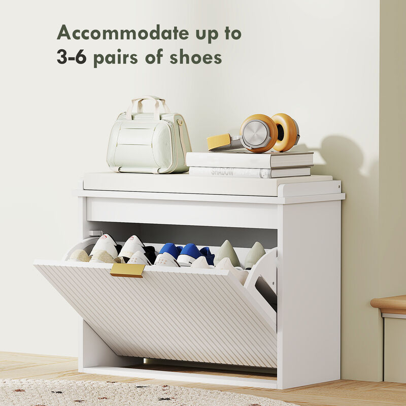 Hivvago Padded Shoe Bench with Storage Compartment image number 4