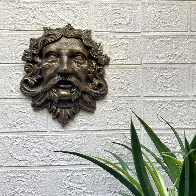 Cast Iron Green Man Wall D&eacute;cor - Bronze Finish - 9.75 inches Tall - Easy to Hang image number 4