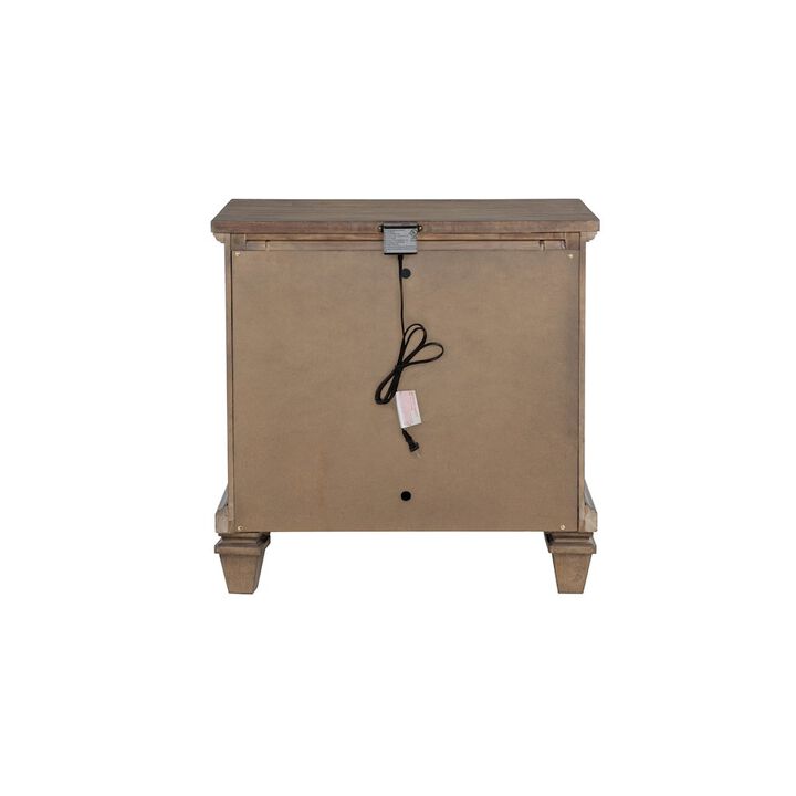 New Classic Furniture Mariana Wood 2-Drawer Nightstand, Vintage Mocha