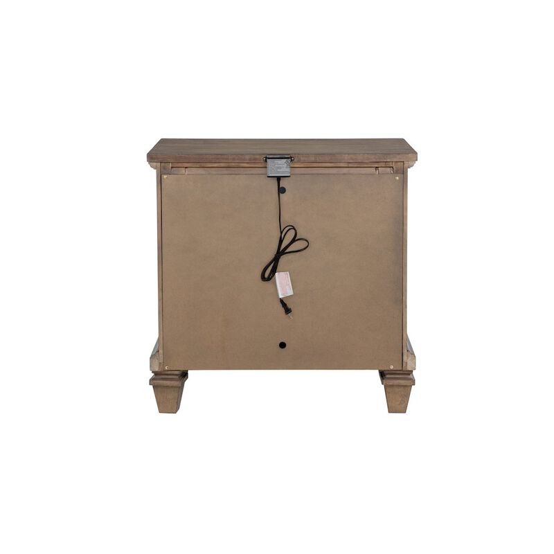 New Classic Furniture Mariana Wood 2-Drawer Nightstand, Vintage Mocha