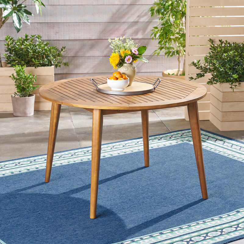 Nirweb Modern Outdoor Wood Dining Table image number 1