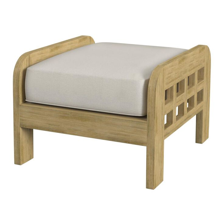 Butler Specialty Monhegan Teak Outdoor Ottoman, Light Brown