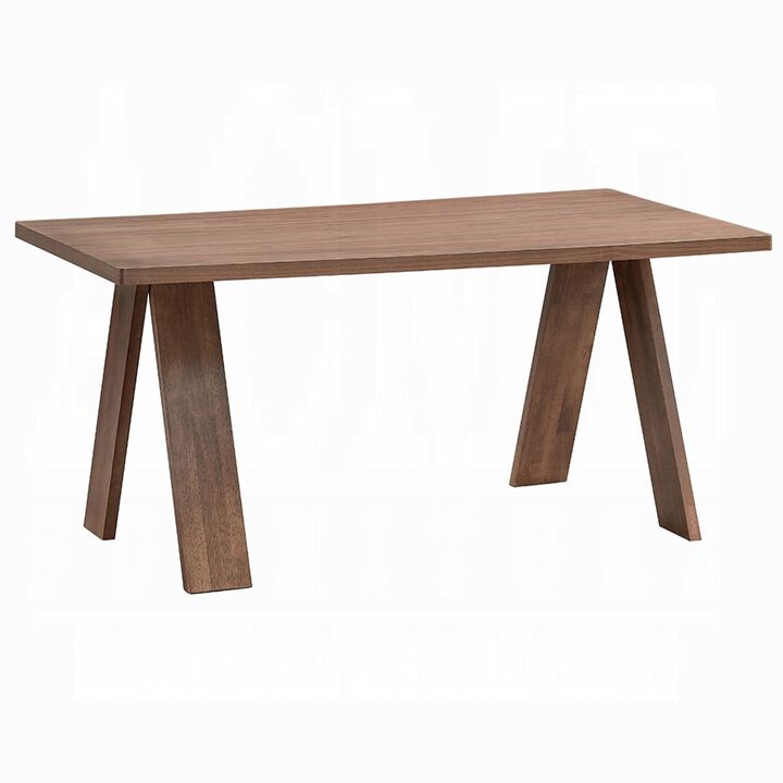 Nory Rectangular Dining Table, Scandinavian Walnut Brown, 63 Inch