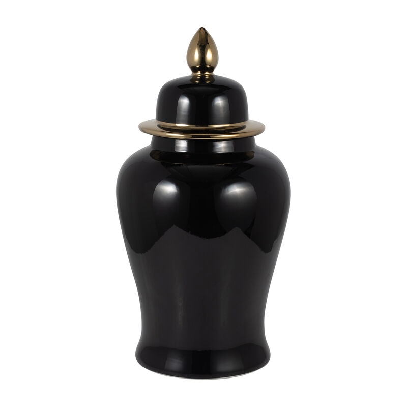 24" Temple Jar, Black/Gold image number 0