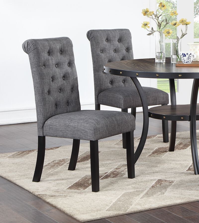 Streamdale Contemporary Charcoal Fabric Dining Chairs Set image number 1
