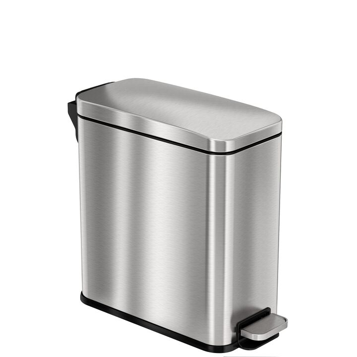 iTouchless 3 Gallon / 11.4 Liter SoftStep Slim Step Pedal Trash Can