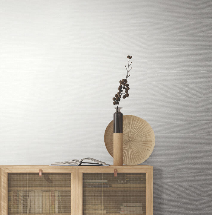 Natural Grid White Pearl Wallpaper (Set of 2)