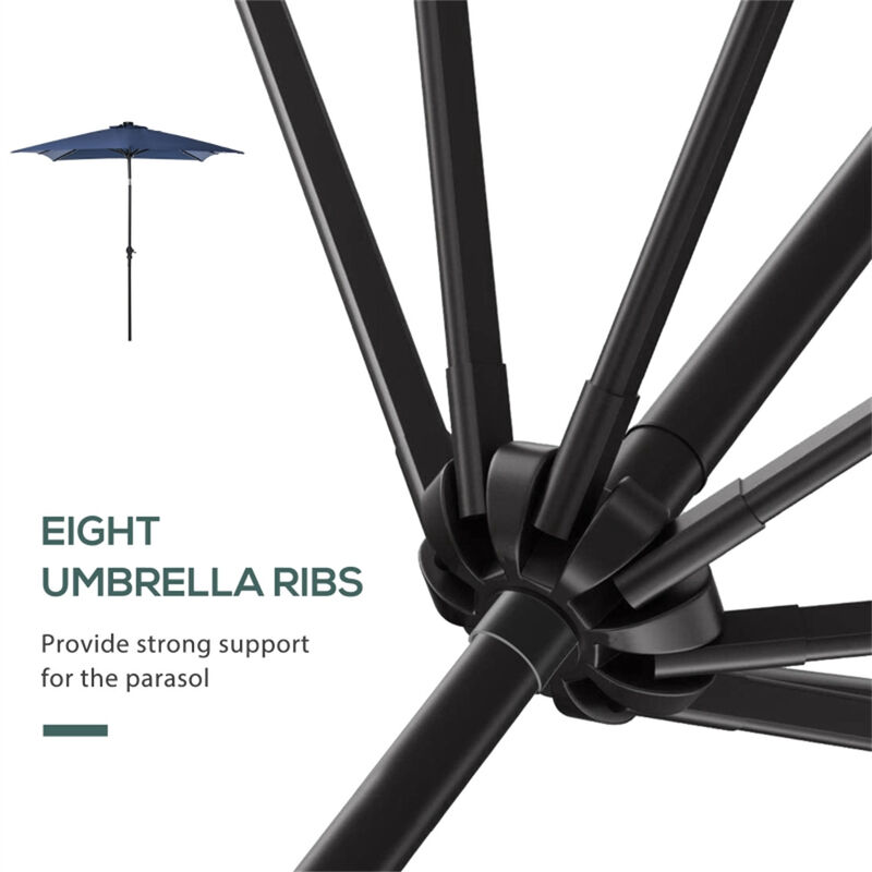 Outdoor Beach Umbrella with Tilt Function for Sun Protection image number 6