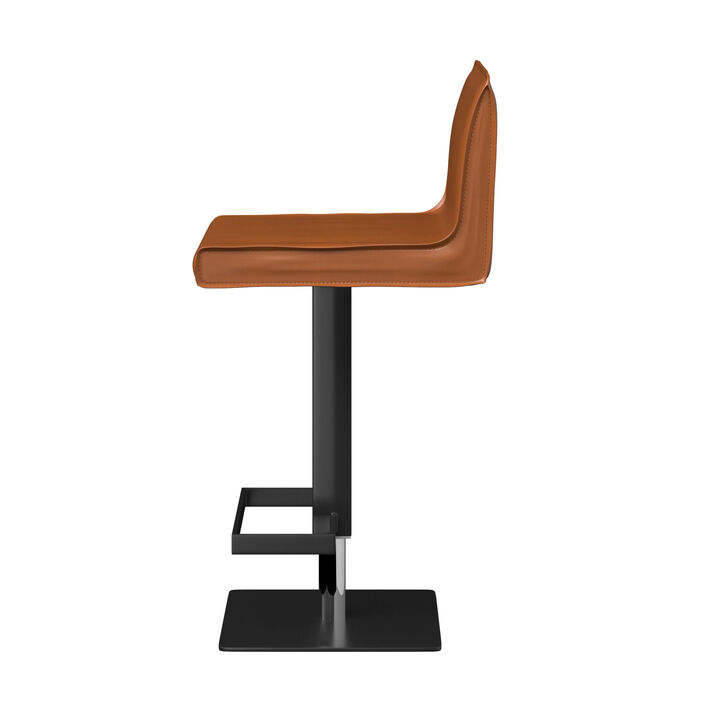 Bar Stool/Black Base, Cognac PU