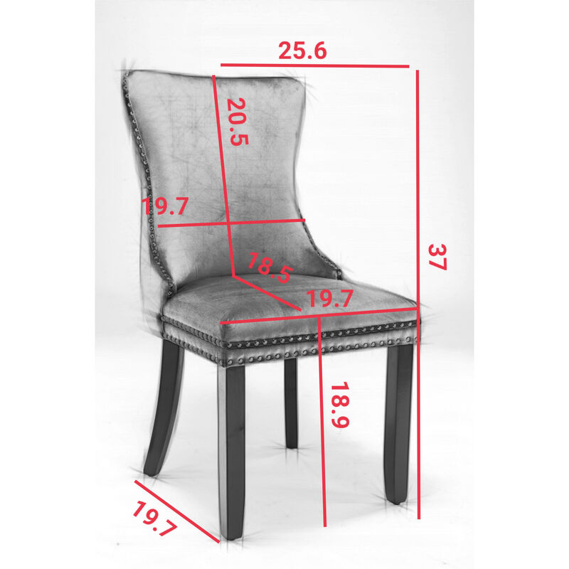 Streamdale Set of 2 Light Blue Wingback Dining Chairs image number 6