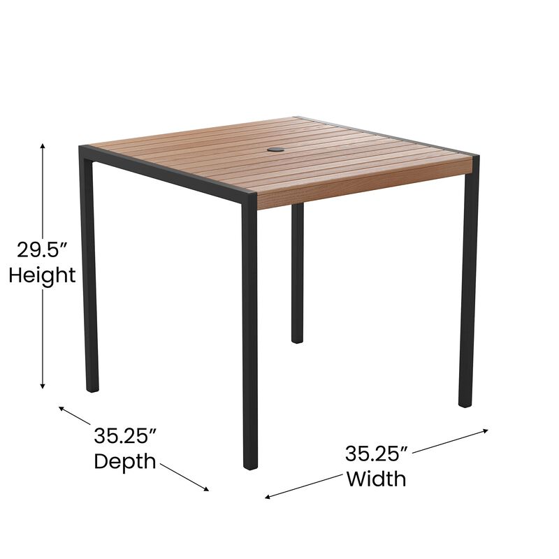 Faux Teak Patio Table-4 Chairs image number 4