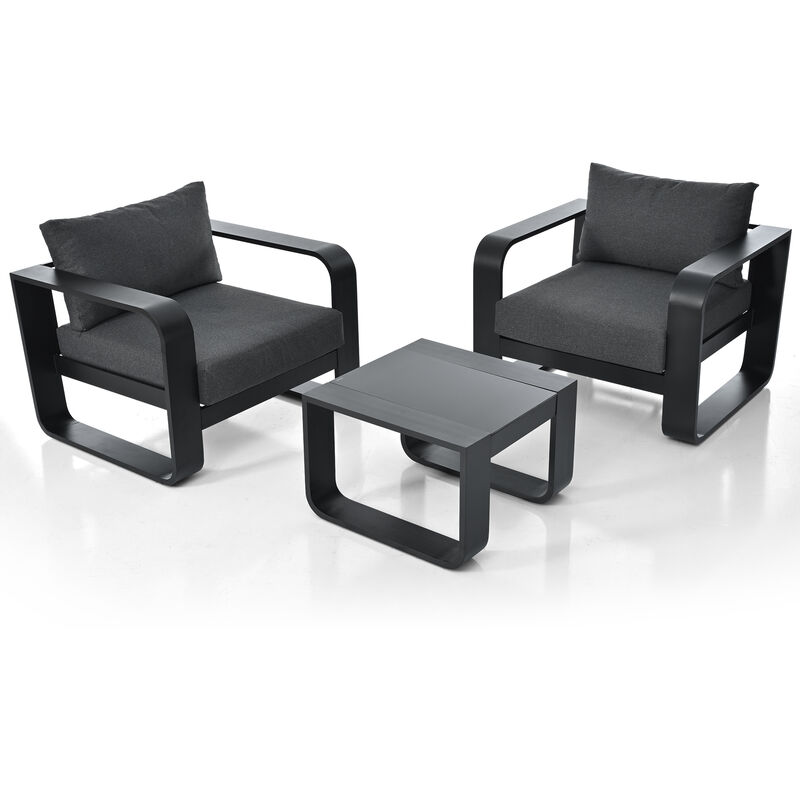 Merax 3-pieces Aluminum Frame Outdoor Dining Seating Set