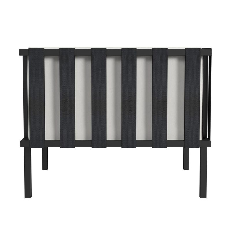 Butler Specialty Norway Outdoor Club Chair with Cushion, Black and White image number 3