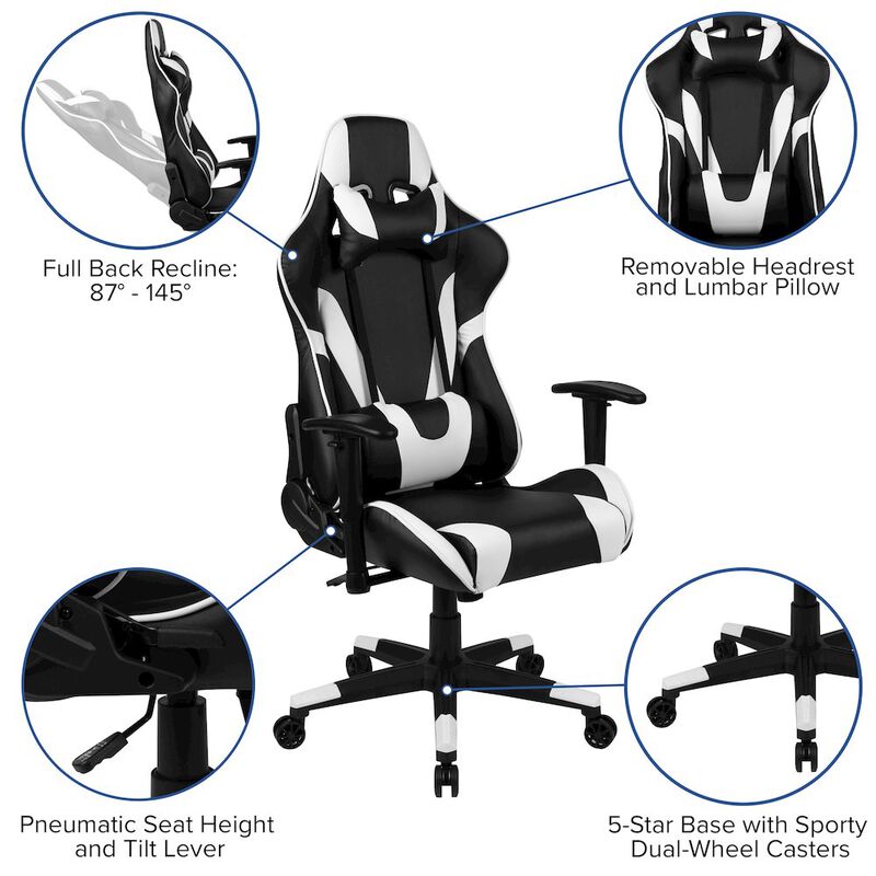 Flash Furniture Red Gaming Desk and Reclining Gaming Chair Set image number 1