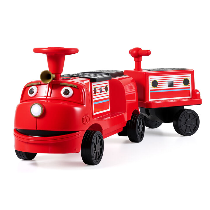 3 Seater 12V Kids Electric Ride On Train with Detachable Carriage for Yard