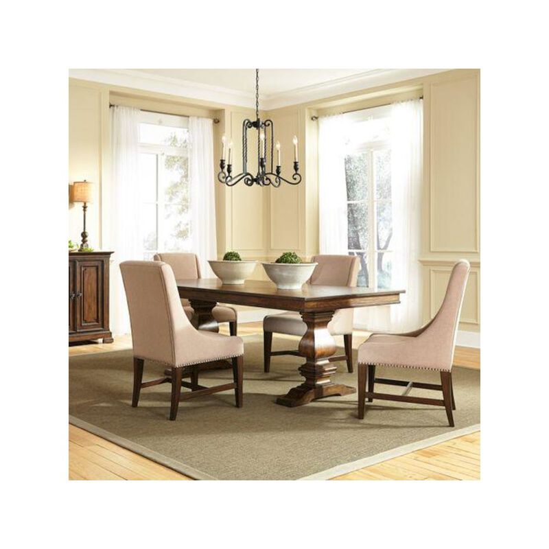 Liberty Furniture Armand 5 Piece Trestle Table Set in Antique Brownstone image number 1