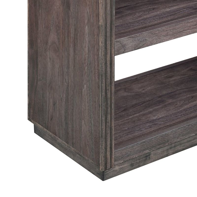Liberty Furniture Modern Edge Sofa Table for Living Room Storage Display - Caffe Brown image number 5