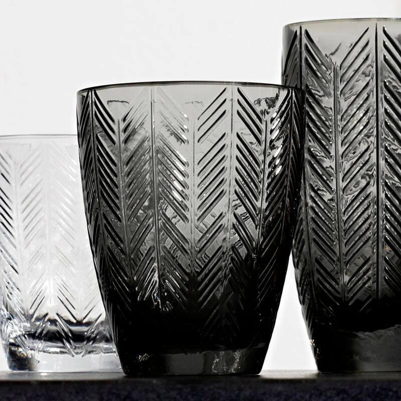 Water Glasses ZIG ZAG GLASS Grey Set of 6, diam. 3.31", H 4.13" image number 2