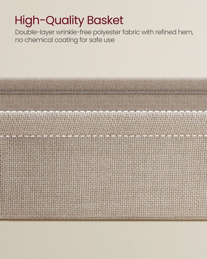 Rectangular End Table with Fabric Bin – Compact Bedside Table with Soft Storage for Daily Essentials