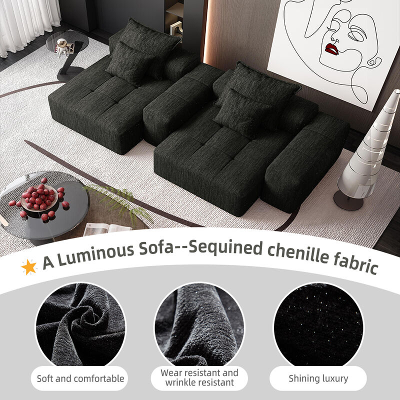 Merax Modular Sparkling Chenille Sectional Sofa