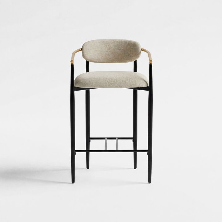 COLAMY MATRIX 29.5'' Upholstered Bar Height Bar Stools with Arms