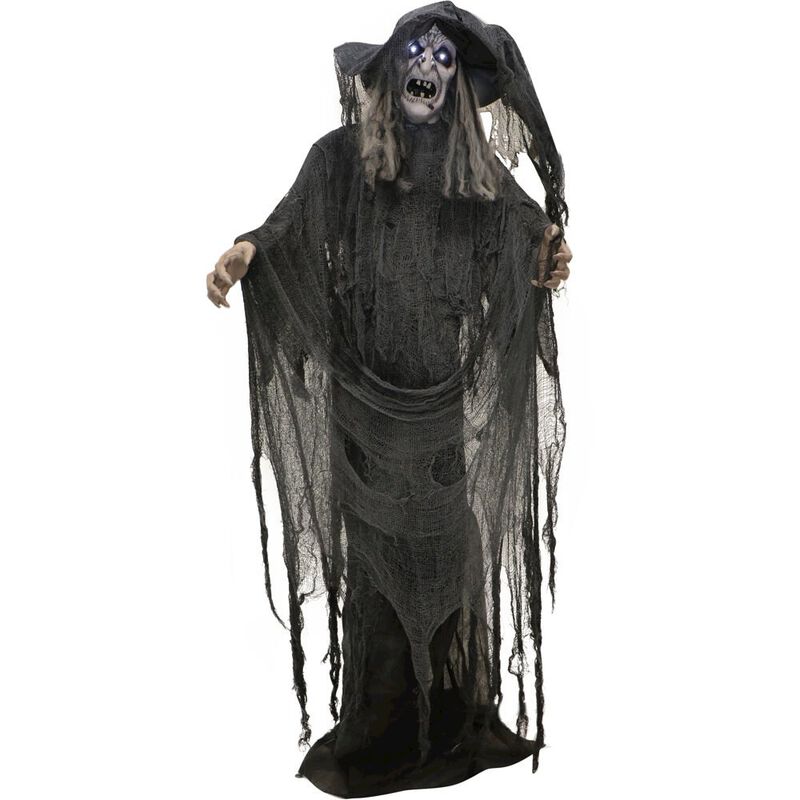 Haunted Hill Farm 69 Animated Turning Standing Witch image number 0