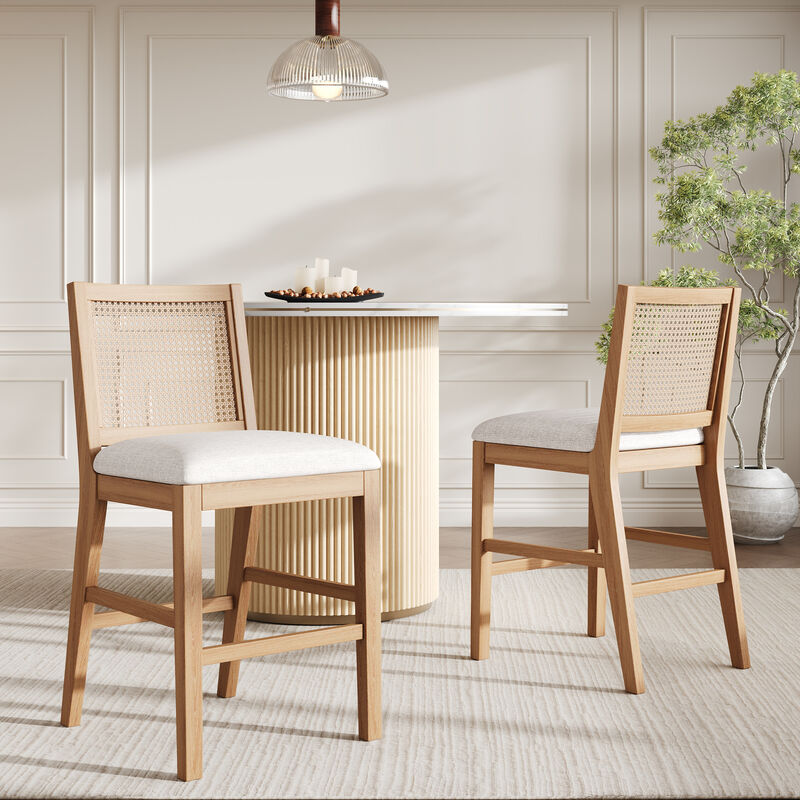 Merax Set of 2 Coastal French Country Bar Stools image number 1