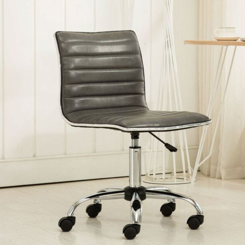 Hivvago Heavy Duty Gray Channel-Tufted Conference Chair