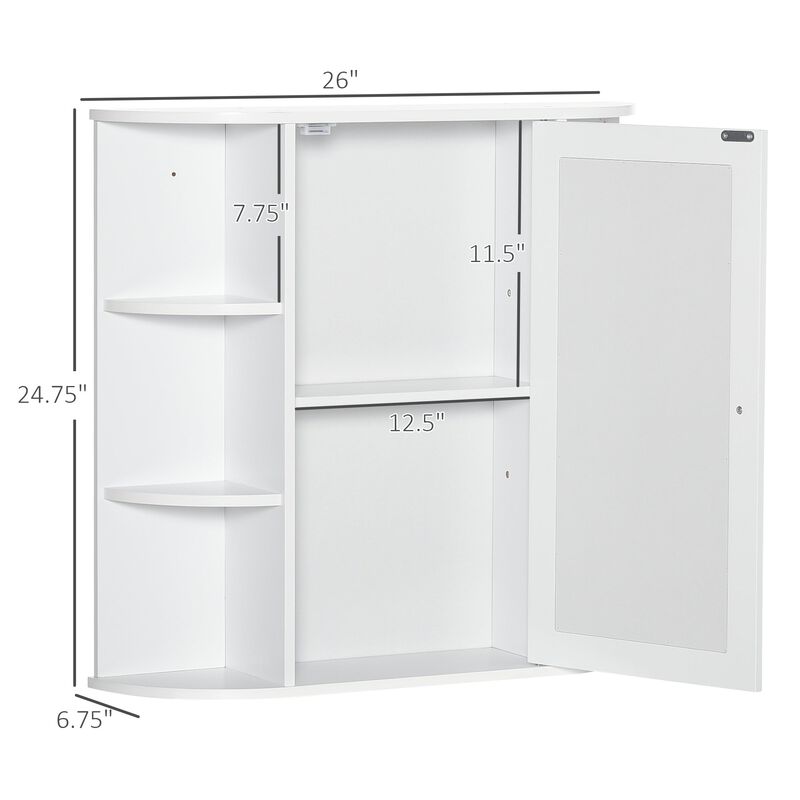 White Bathroom Organizer: Over-Sink Cabinet with Mirrored Door