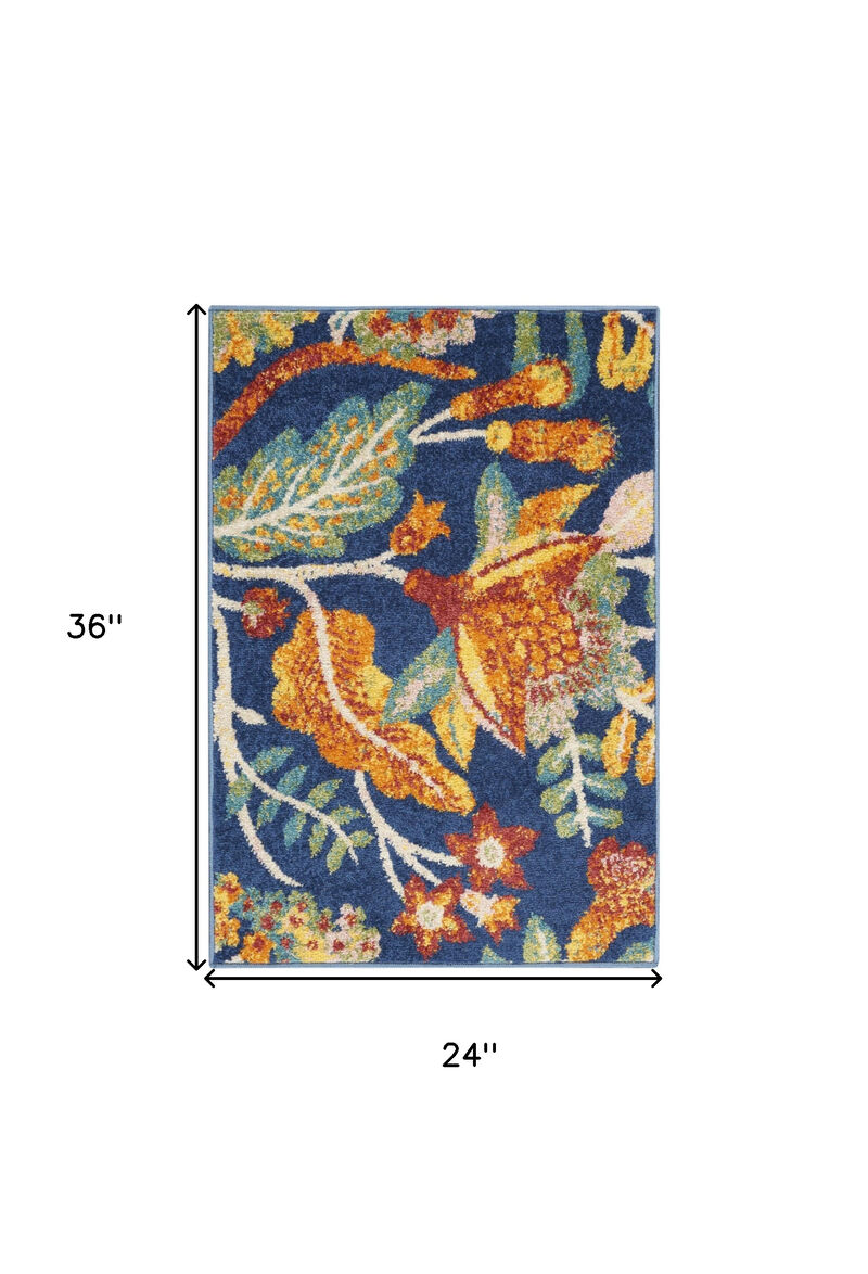 HomeRoots Floral Power Loom Area Rug image number 3