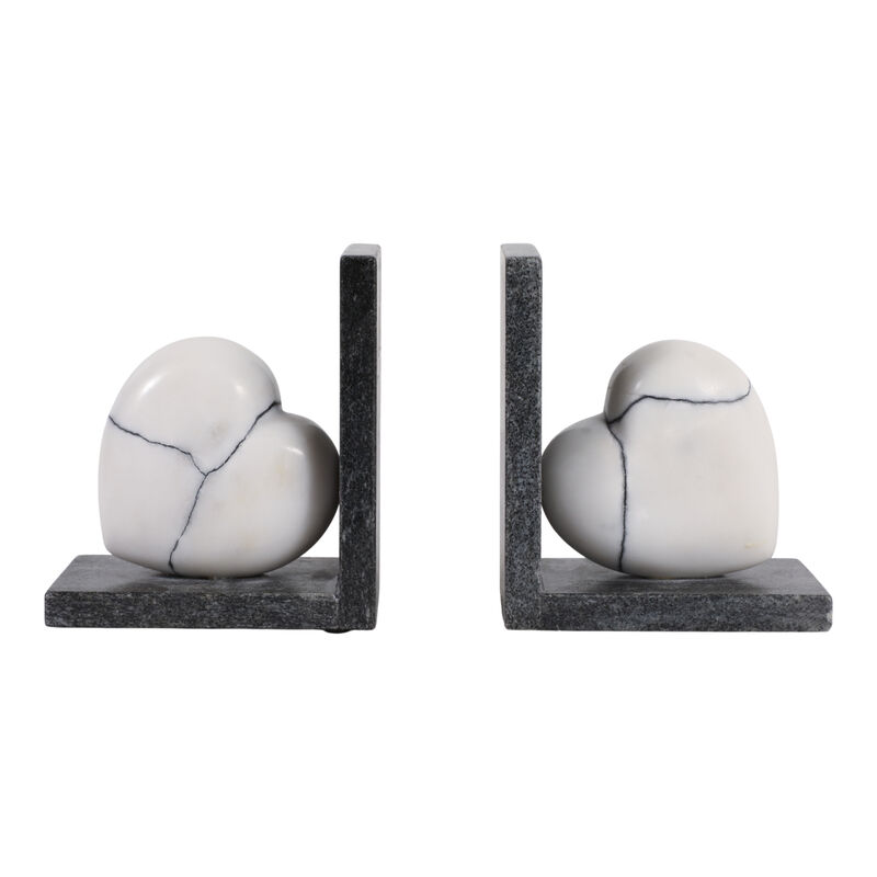 S/2 6" Cracked Marble Bookends image number 1