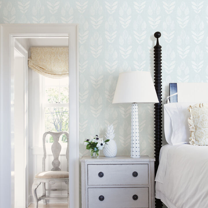 Garland Light Blue Block Tulip Wallpaper
