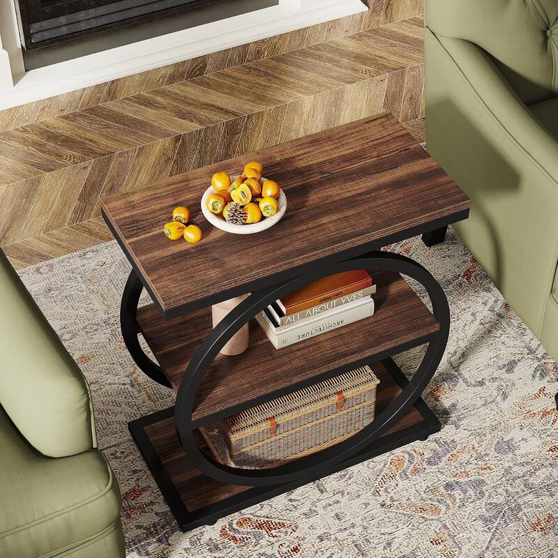 3-Tier End Table - Side Table with Metal Frame image number 9