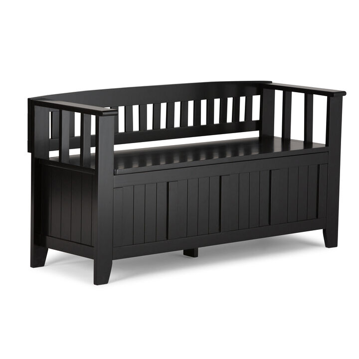 Simpli Home Acadian Entryway Storage Bench