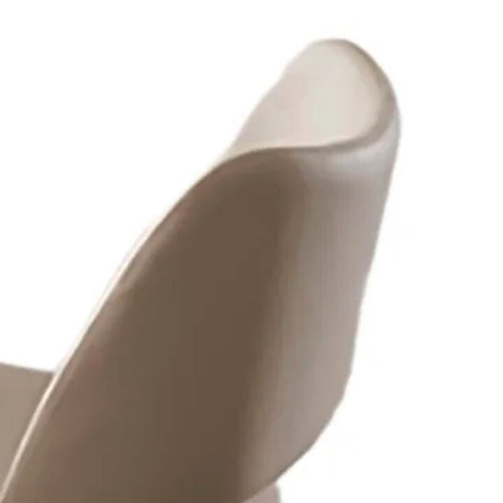 Hem 22 Inch Dining Chair Set of 2, Beige Faux Leather, Armless Open Back - Benzara